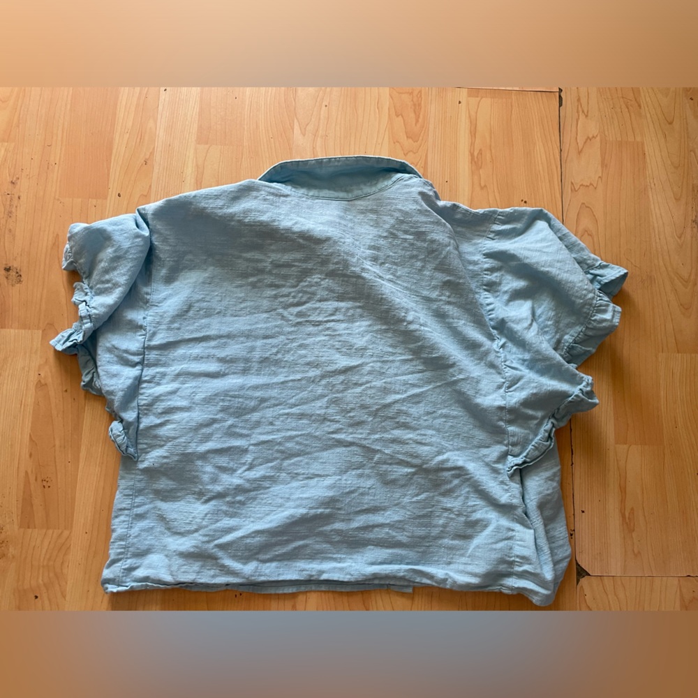 Universal Thread Light Blue Button Down Ruffle Sl… - image 4